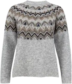 TEX naisten intarsia-neulepusero I997010 - GREY CHINE LIGHT - 1