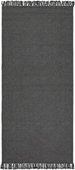House puuvillamatto Twill 90x200 cm harmaa/musta - 1