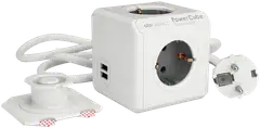 Allocacoc jatkojohto powercube 4-os 1.5m schuko+2-USB+kiinnike - 1