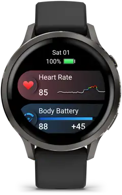 Garmin älykello Venu 4 – 41 mm, harmaa, musta silikoniranneke - 3