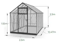 Ecoslider kasvihuone 2.5 X 10.47 - 6