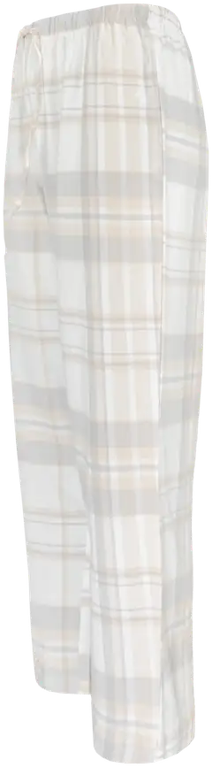 TEX naisten flanellihousut I997296 - Off white - 2