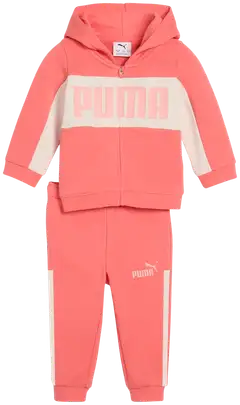 Puma vauvojen collegesetti Minicats Ess Block Hooded FZ TR - Peach Frost - 1