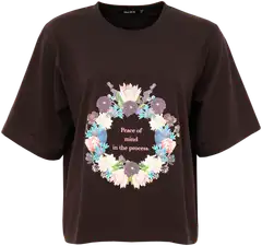Uhana Naisten T-paita Daisy Boxy - MUSTA - 1