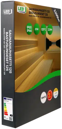 Led Energie Saunanauhasetti 125 valkoinen 2,5m 2700K 10W/m IP44/65 2200lm himmennettävä - 10