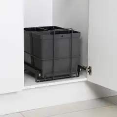 LM64/3 antrasiitti lev.32,8 cm, syv.43,3 cm, kork. 35,4 cm jätelajitteluvaunu 3:lla sangolla - 3