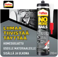 Pattex liimatiivistemassa 280ml NoMoreNails Bond-Seal-Fill valkoinen - 2