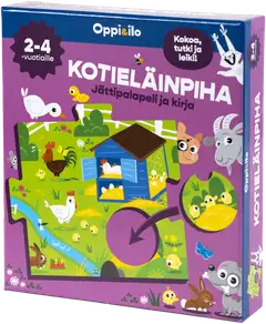 Oppi&ilo KOTIELÄINPIHA-jättipalapeli ja kirja 2-4 v - 1