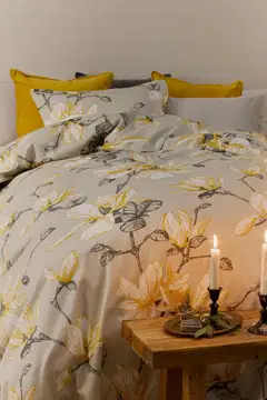 Finlayson satiini pussilakanasetti Magnolia  150X210+50x60  harmaa-keltainen - 6