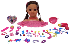 Happy Friend ruskea kampauspää & meikit - 1