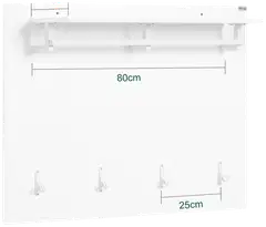 SoBuy seinänaulakko valkoinen FHK36-W - 3