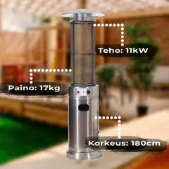 Fornorth Terassilämmitin Tube, 11kW kaasukäyttöinen, rosteri - 6