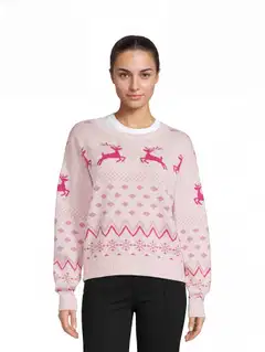 House naisten jouluneule jacquard 213HX42268 - Pink - 1