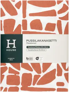 House pussilakanasetti Lehtiruutu 150 x 210 + 55 x 65 cm ruskea - 2