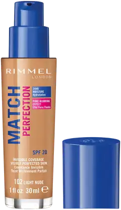 Rimmel 30ml Match Perfection Foundation SPF 20 102 Light Nude meikkivoide - 2