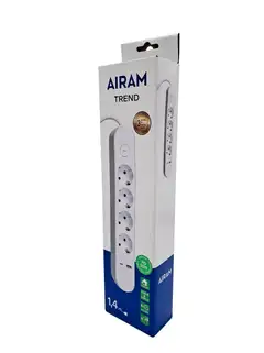 Airam TREND 4-OS+2USB JATKOJOHTO 1,4M VA - 3
