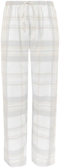 TEX naisten flanellihousut I997296 - Off white - 1