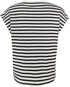 House naisten raidallinen t-paita 213H261701 - Black white - 2