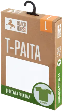 Black Horse miesten puuvilla T-paita O-pääntie I189 - WHITE - 3