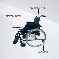 Arvo pyörätuoli premium, musta - 7