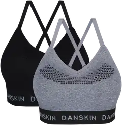 Danskin naisten urheilutoppi 211D332450 2-pack - Black/Grey - 1