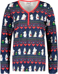 Moomin by Martinex naisten pyjama Suvi Talvisydän 590404 - tummansininen - 2