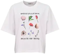 Garden by Uhana naisten  Daisy Boxy T-paita, etu printillä peace of mind - Peace of Mind - 1