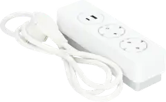 Gelia jatkojohto 2+1+1 kombi pure push 2m 2xsuko+1xUSB-A+1xUSB-C valkoinen - 1