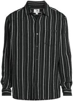 WKLY. miesten raidallinen kauluspaita struktuuripintainen, rento istuvuus 194W312614 - Black - 2