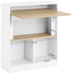 SoBuy työpöytä valkoinen FWT104-WN - 3