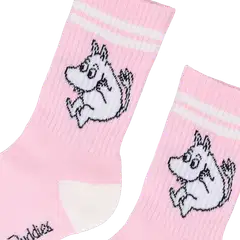 Moomin By Nordicbuddies Lasten sukka yksittäispakkaus Muumipeikko - Vaaleanpunainen/Valkoinen - 2