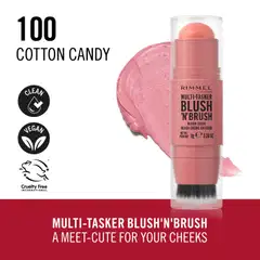 Rimmel Multitasker Blush 'n' Brush 8 g 150 Cherry on Point, poskipuna - Cotton Candy - 2