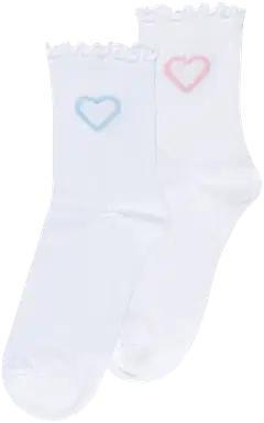 WKLY. naisten quarter-sukat 214W062606 2-pack - White/blue/pink - 1