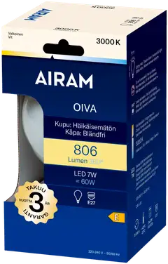 Airam LED Oiva pallokupu 7W/830 806lm E27 - 2