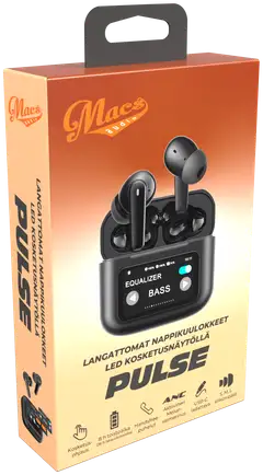Macs langattomat vastamelunappikuulokkeet kosketusnäytöllä Pulse musta - 2