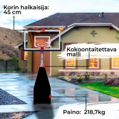 Prosport Koripalloteline Taittuva Pro 1,2 - 3,05m - 2