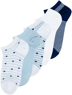 House naisten sneakersukat sydän 214H062602 5-pack - Blue/White - 1