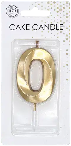Kakkukynttilä 0 kultainen 6 cm - 3