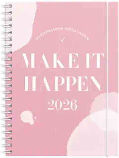 Burde Kalenteri 2026 Make It Happen roosa - 1