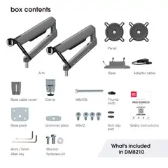 One For All DM8210 RGB Monitorivarsi kahdelle näytölle, musta - 15