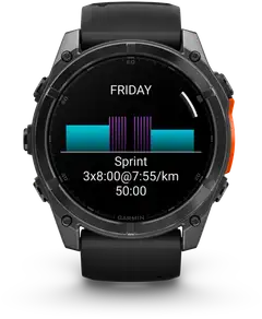 Garmin urheilukello Fenix 8 AMOLED 51 mm tummanharmaa/musta - 4