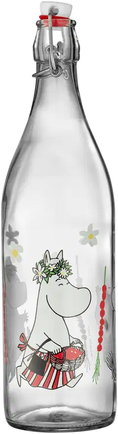 Muumi lasipullo Metsämansikat 1 l - 1