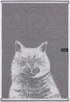 Finlayson keittiöpyyhe Kissa 2kpl 50x70cm musta-valkoinen - 2