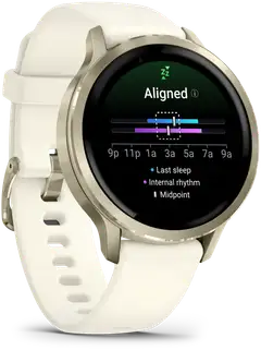 Garmin älykello Venu 4 – 41 mm, vaalea kulta ja luunvärinen silikonihihna - 5