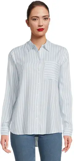 House naisten kauluspaita raita 228H260310 - BLUE WHITE - 1