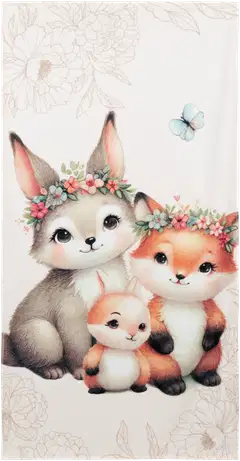 Ciraf lasten kylpypyyhe Bunny and Fox 70x140 cm - 2