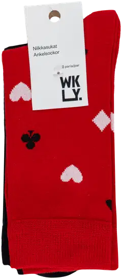 WKLY. miesten sukat 193W322606 2-pack - Red/black - 2