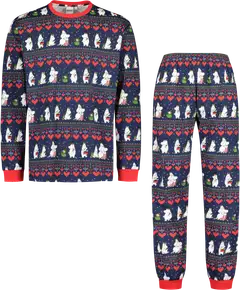 Muumi miesten pyjama Talvisydän 590409 - tummansininen - 1