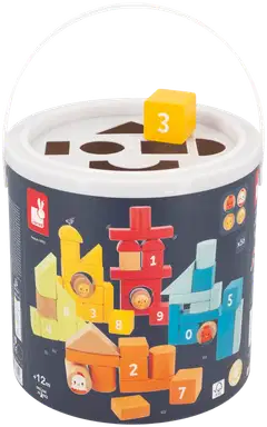 Janod 2in1 Palikkaämpäri 56 kpl - 1