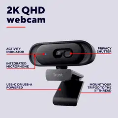 Trust Tomar 2K QHD Webkamera musta - 9